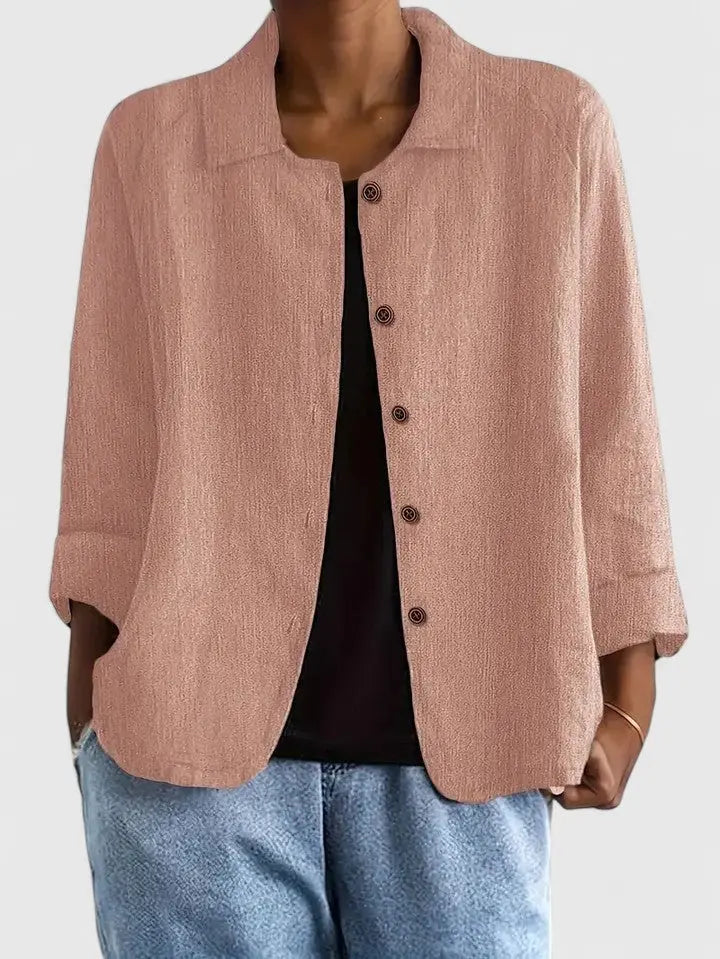 Maya | Button-Down Cotton Shirt Jacket for Women