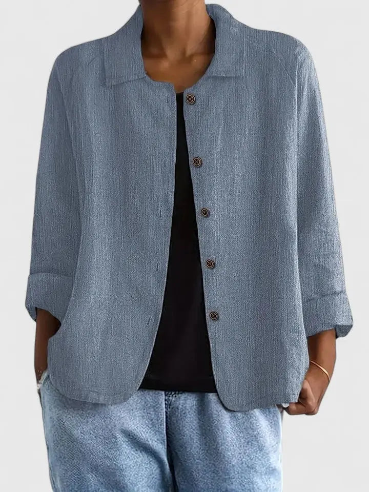 Maya | Button-Down Cotton Shirt Jacket for Women