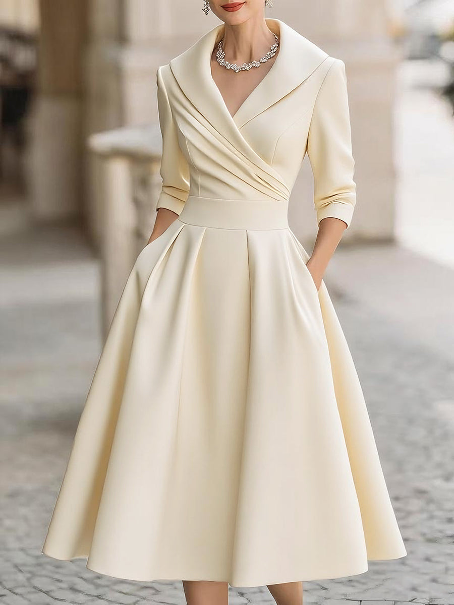 Leina - Midi Dress in Satin