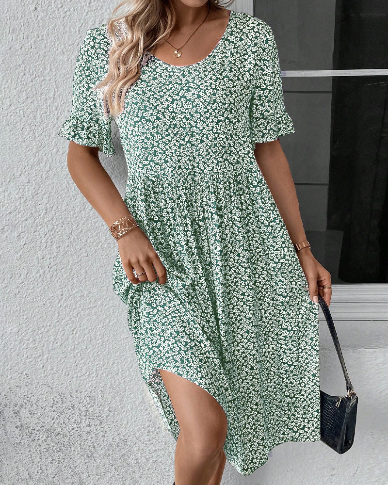 Gia – Elegant Floral Midi Dress