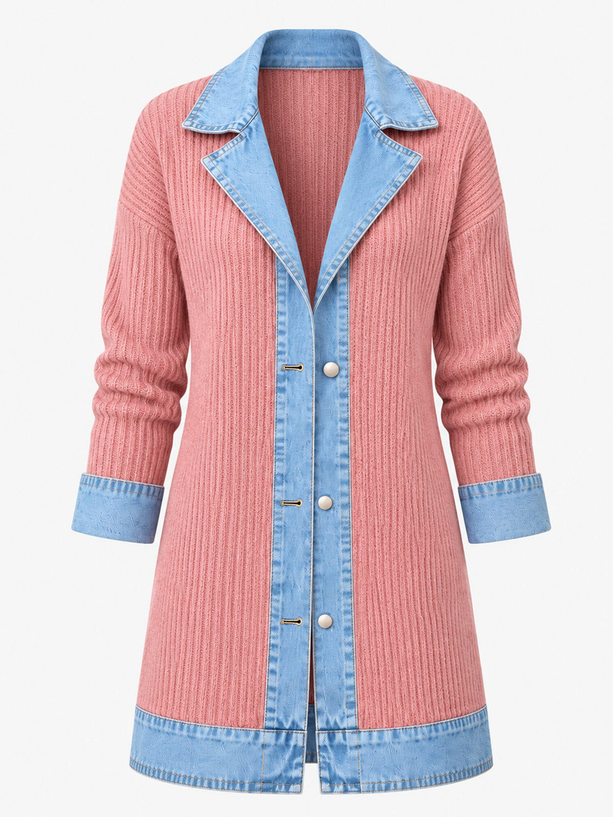 Madison™ | Denim-Trim Ribbed Knit Jacket