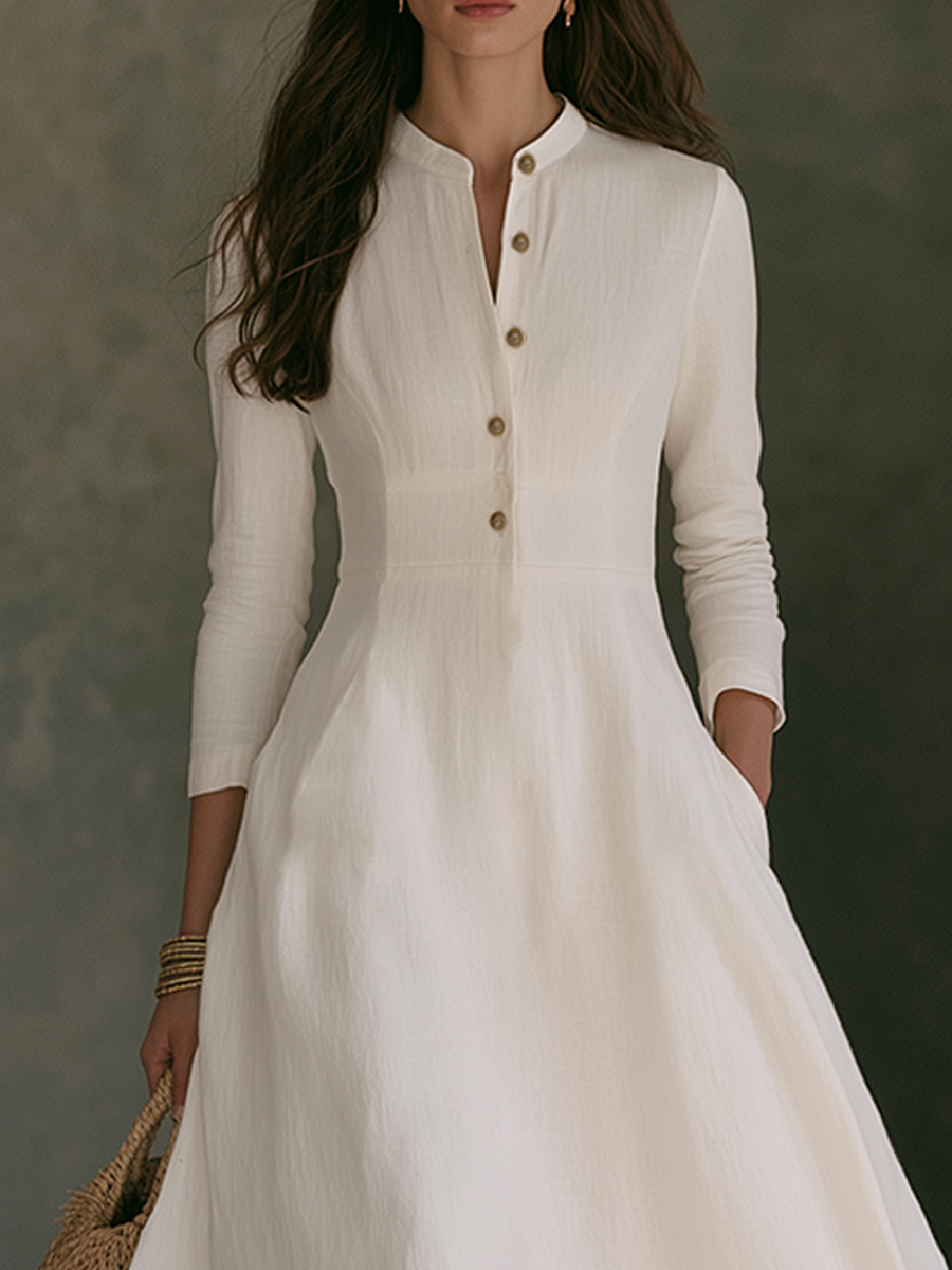 Thelma | Linen A-Line Maxi Dress for Women
