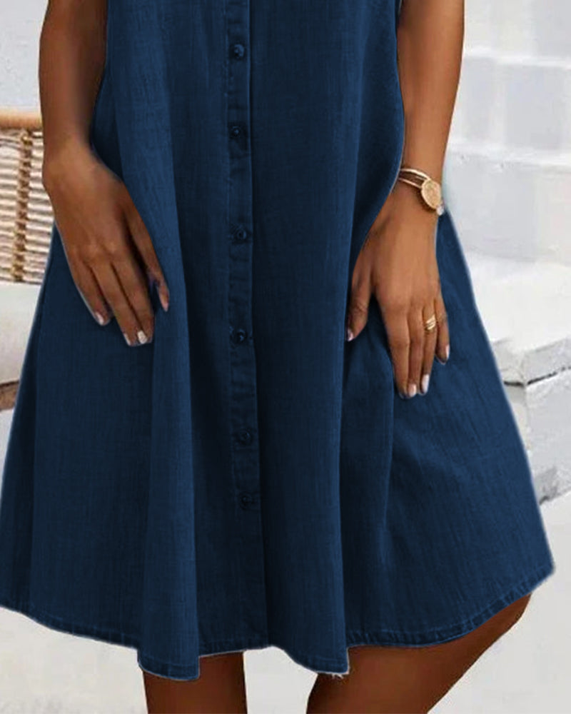 Lena - Casual Denim Shirt Dress