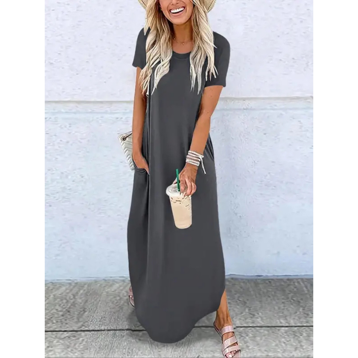 Caylee - Casual Summer Round Neck Maxi Dress