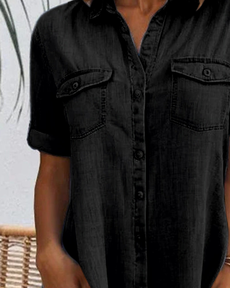 Lena - Casual Denim Shirt Dress