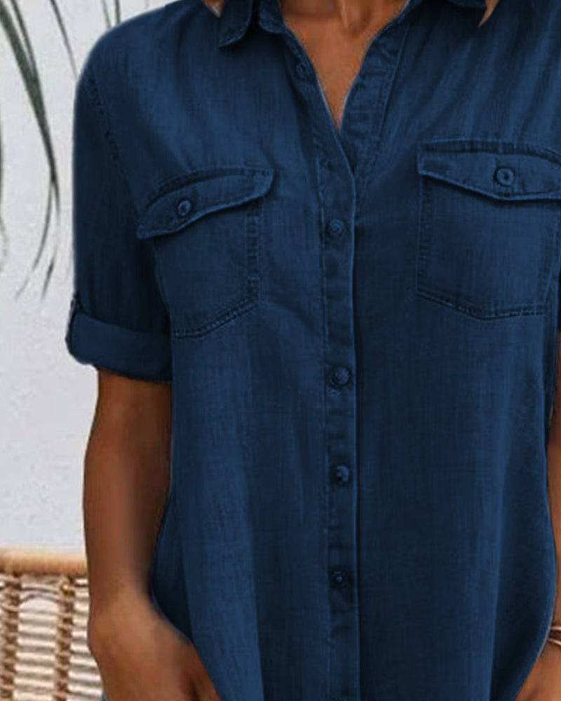Lena - Casual Denim Shirt Dress