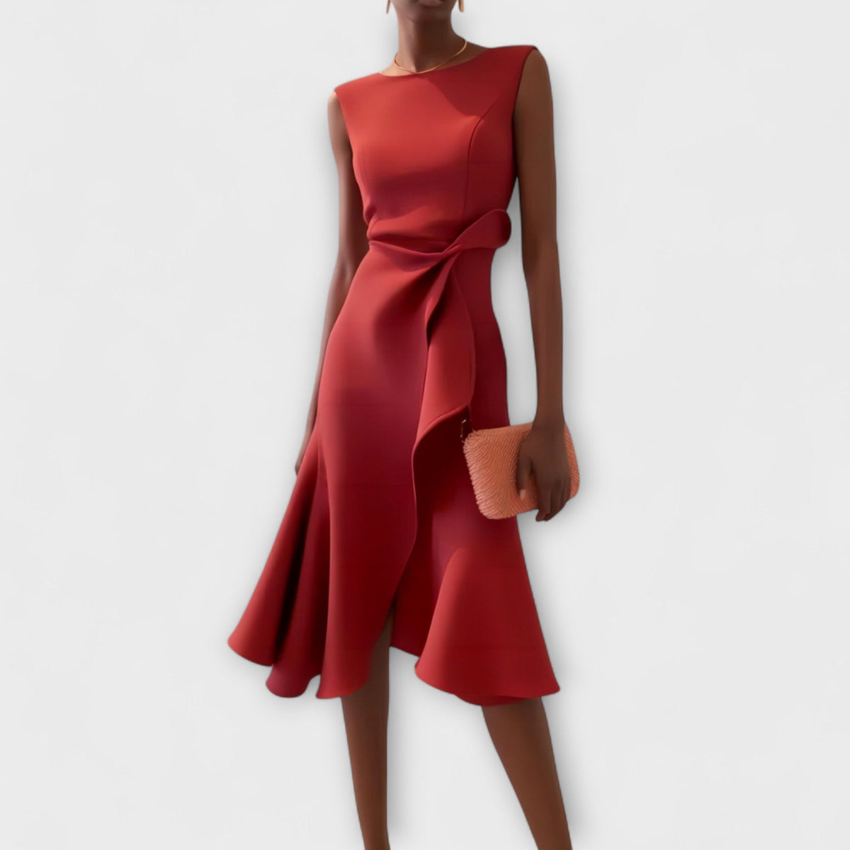 Maris – Draped Asymmetric Midi Dress