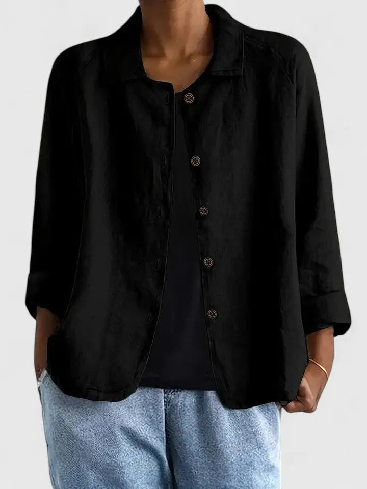 Maya | Button-Down Cotton Shirt Jacket for Women