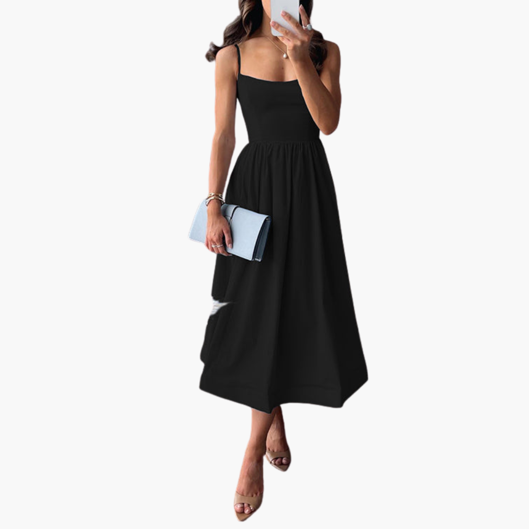 Jade | Chic Strappy A-Line Midi Dress