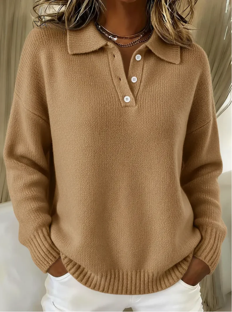 Herra – Soft Knit Polo Sweater