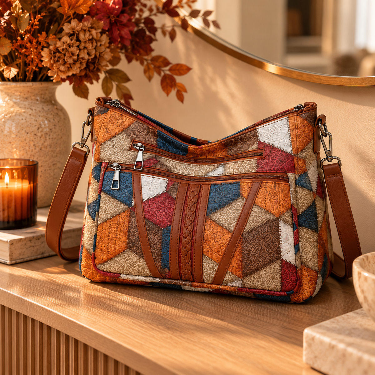 Brielle™ | Patchwork Shoulder Bag