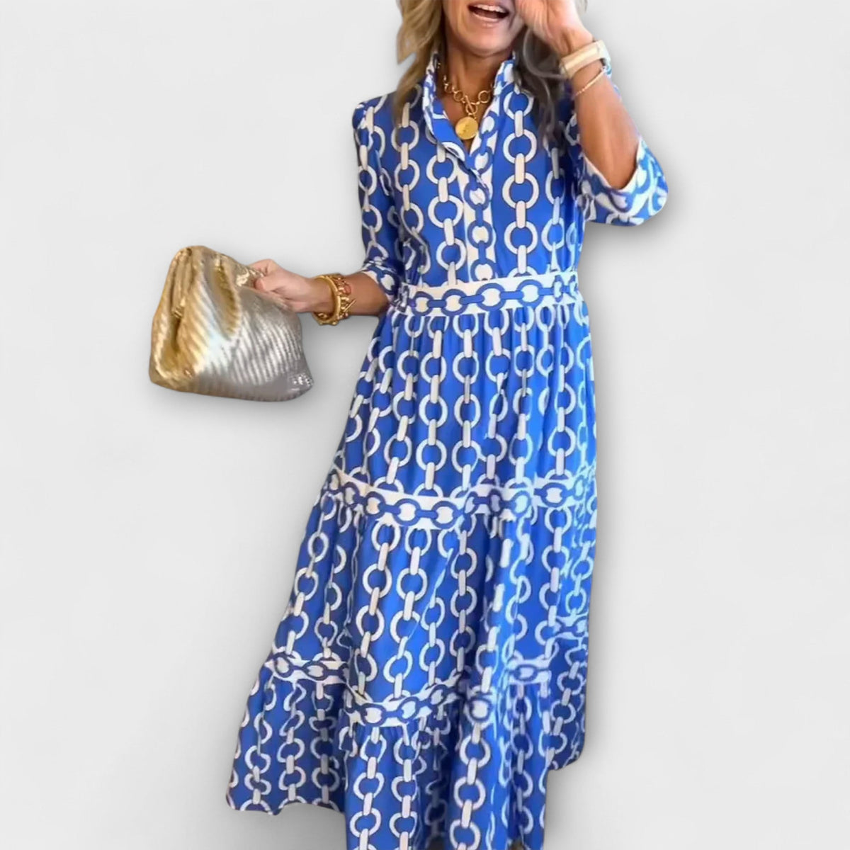 Elvira – Midi Dress with Chain Pattern