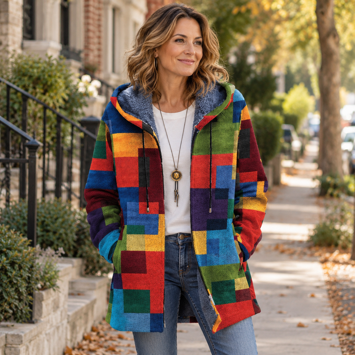 Cynthia | Artful Hooded Cardigan