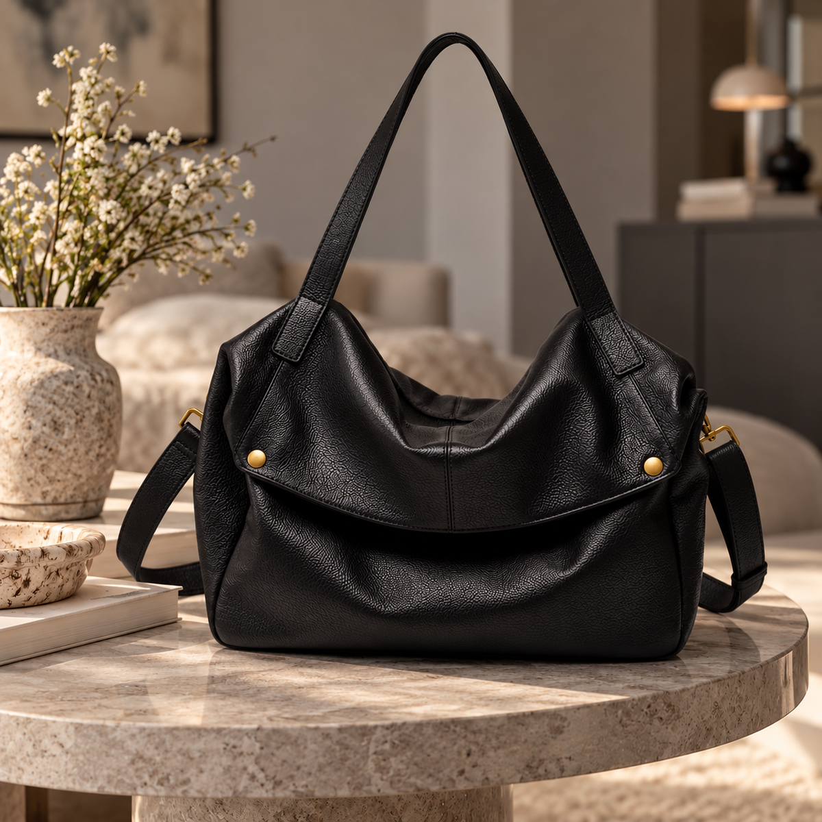 Evelyn™ | Classic Leather Shoulder Bag