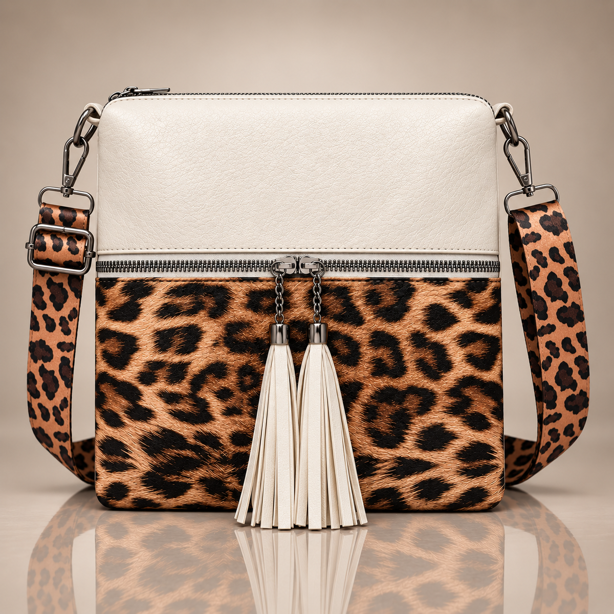 Lillian™ | Leopard Print Tassel Bag