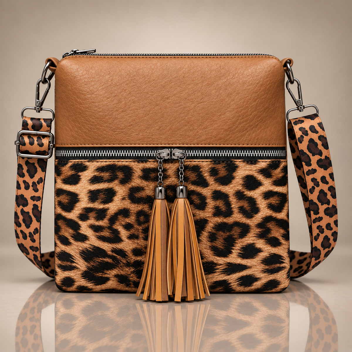 Lillian™ | Leopard Print Tassel Bag