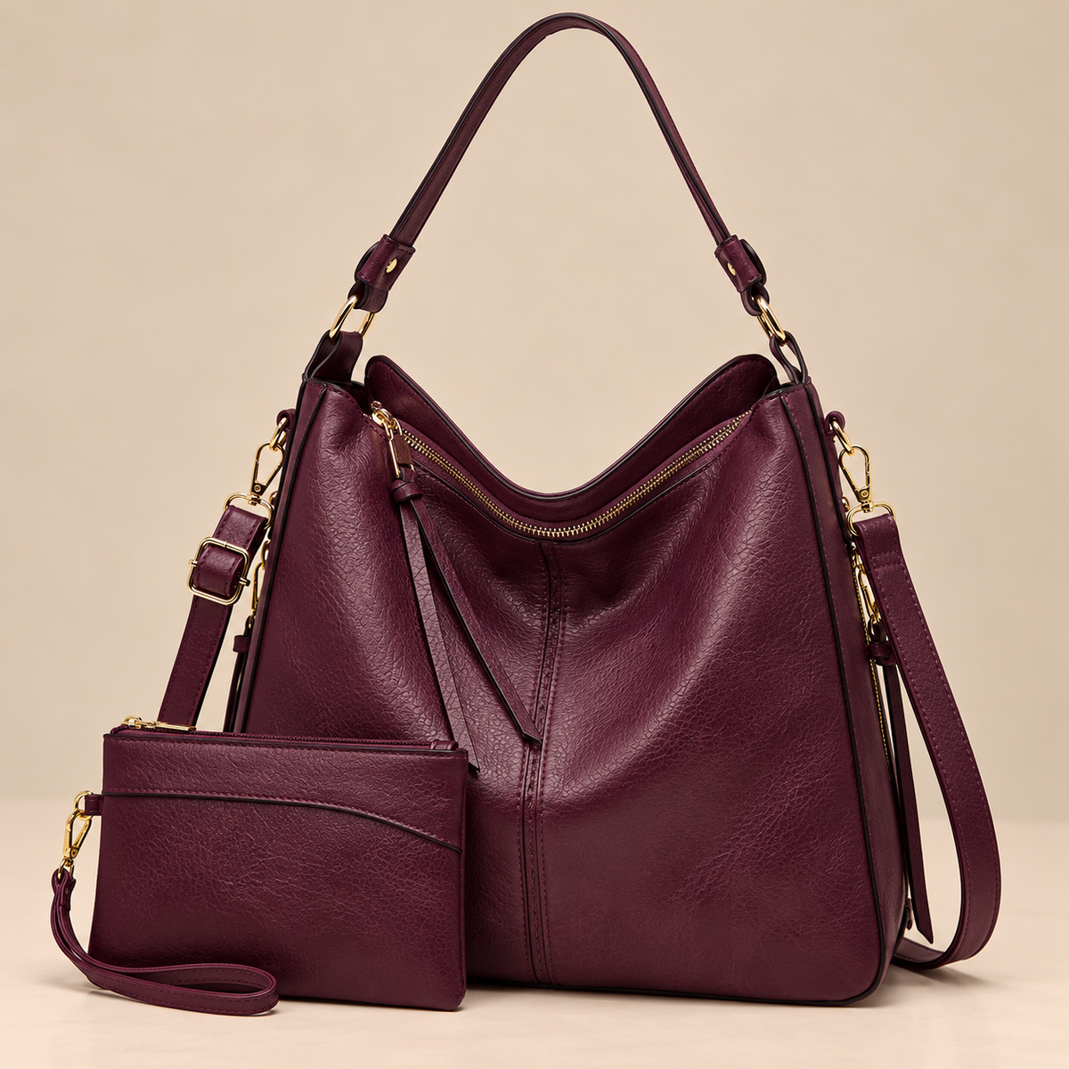 Harper™ | Leather Hobo Bag + Free Pouch Wallet