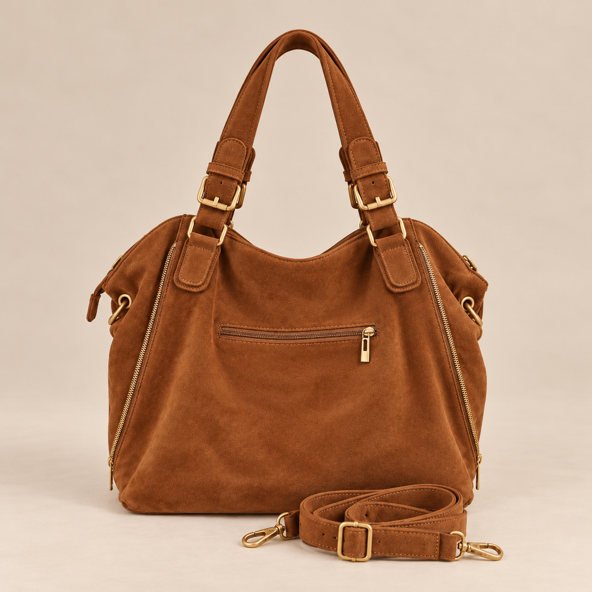 Laura™ | Suede Handbag With Crossbody Strap