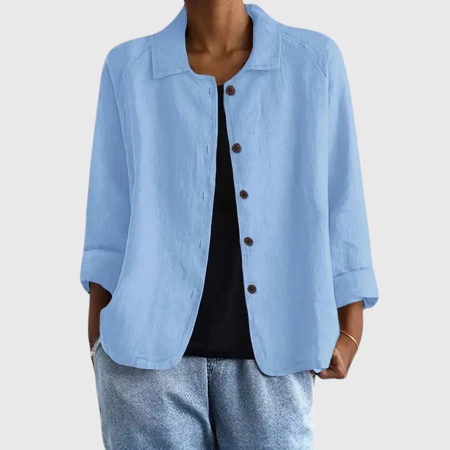 Maya | Button-Down Cotton Shirt Jacket for Women