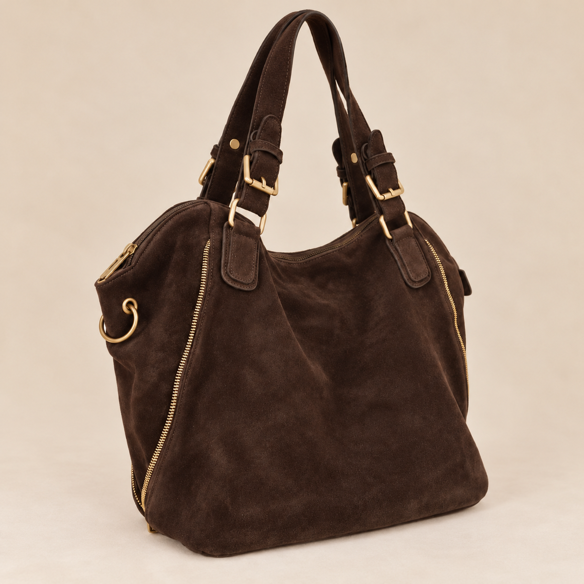 Laura™ | Suede Handbag With Crossbody Strap