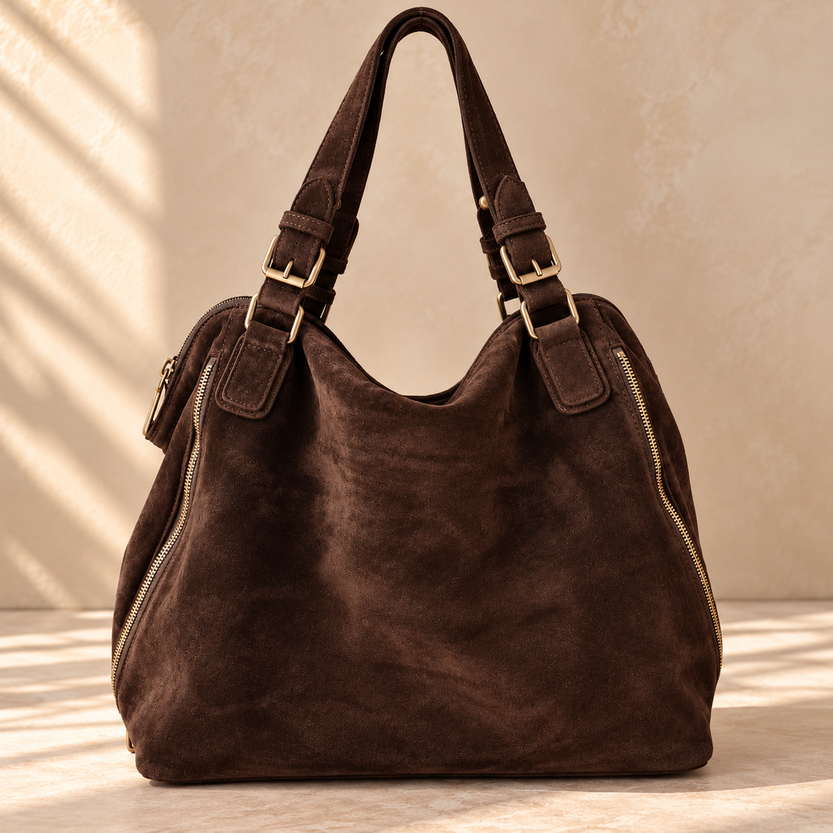 Laura™ | Suede Handbag With Crossbody Strap