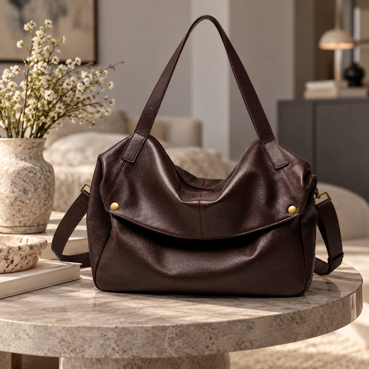 Evelyn™ | Classic Leather Shoulder Bag