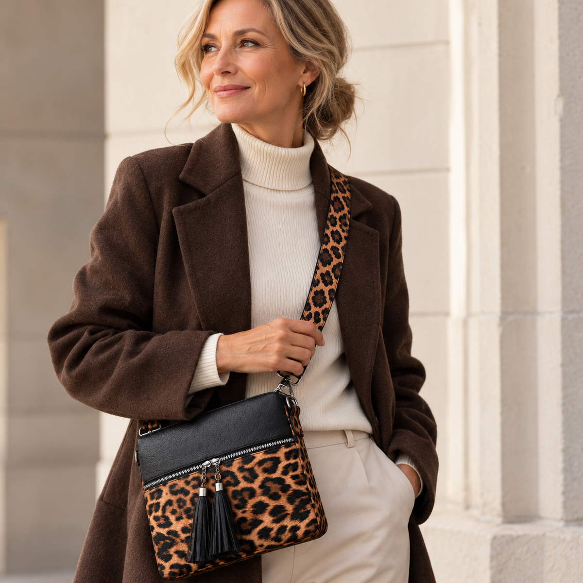 Lillian™ | Leopard Print Tassel Bag