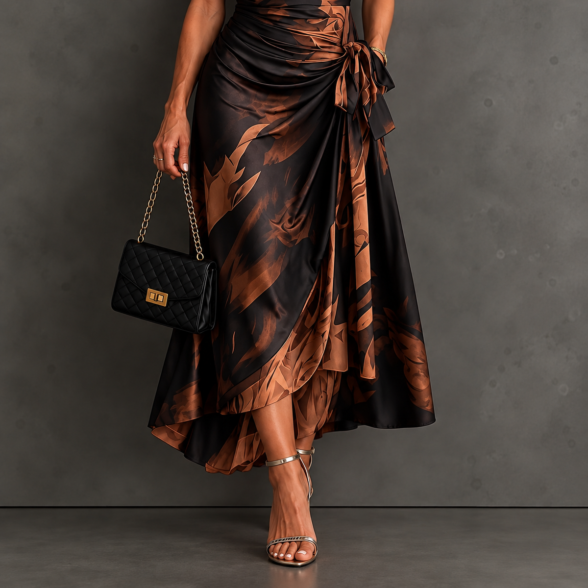 Marchesa | Abstract Print Wrap Maxi Dress