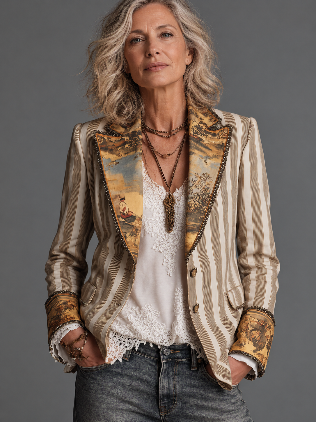 Sienna™ | Striped Boho Blazer