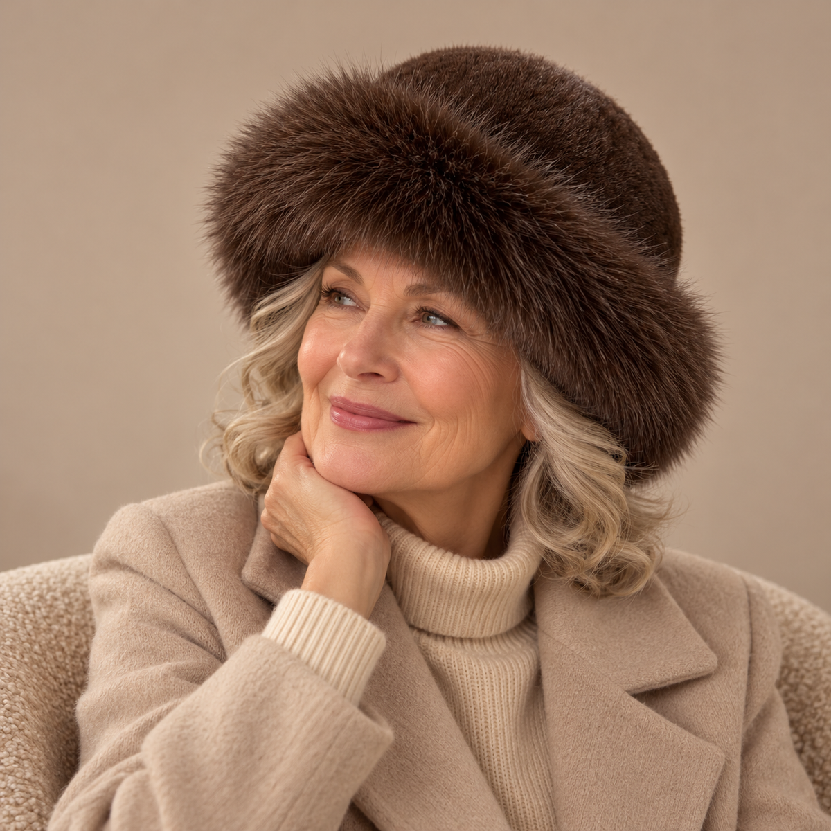 Mongolian-Style Ostrich Feather Hat