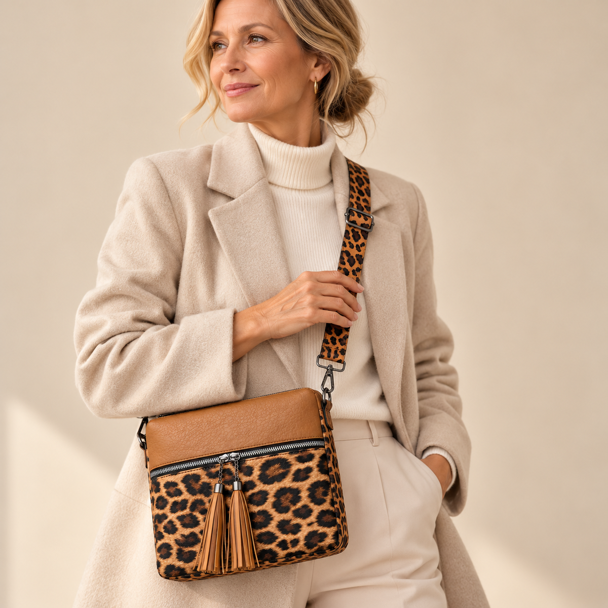 Lillian™ | Leopard Print Tassel Bag
