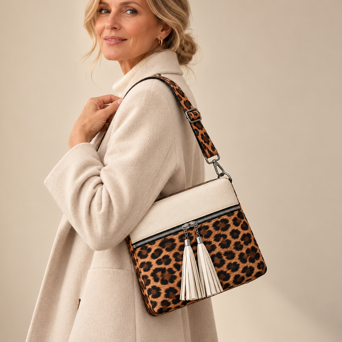 Lillian™ | Leopard Print Tassel Bag