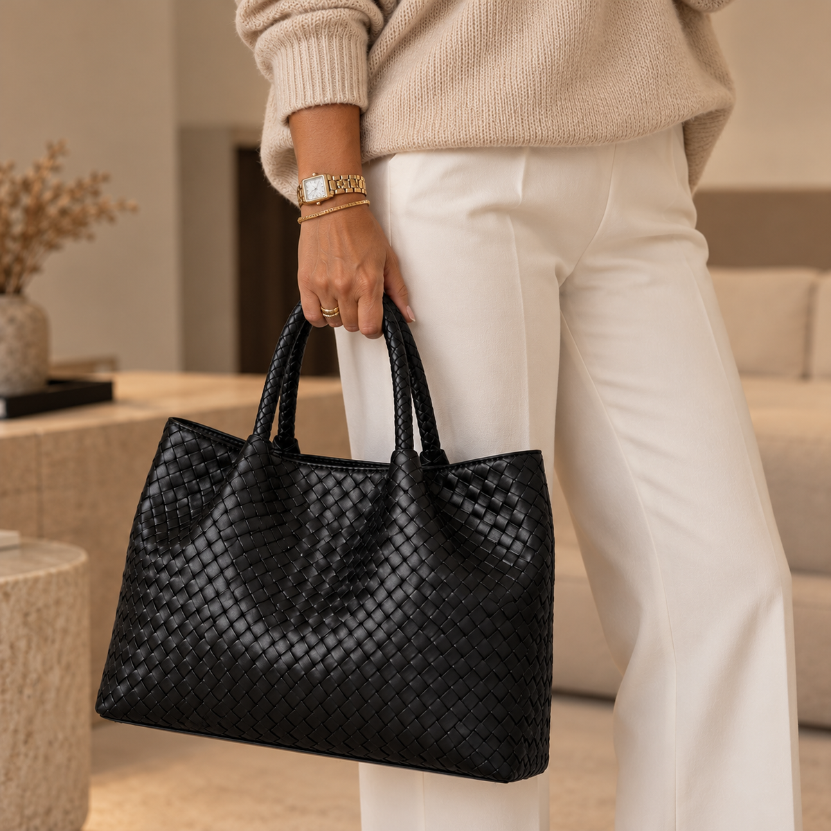 Loretta™ | Classic Woven Tote Bag