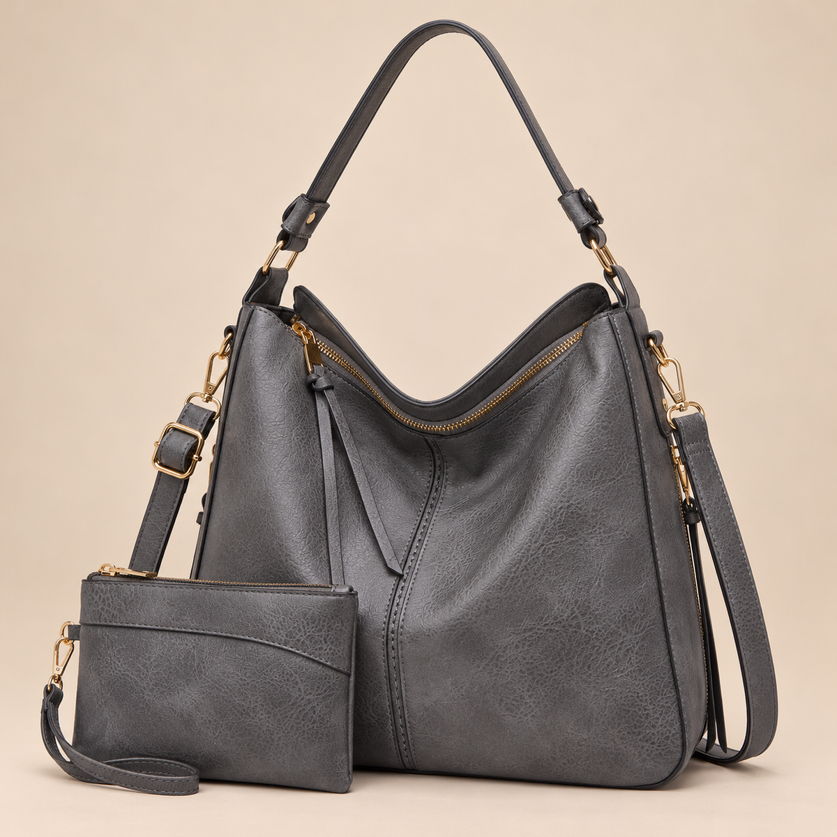 Harper™ | Leather Hobo Bag + Free Pouch Wallet