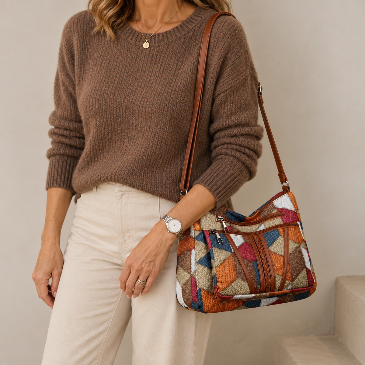 Brielle™ | Patchwork Shoulder Bag