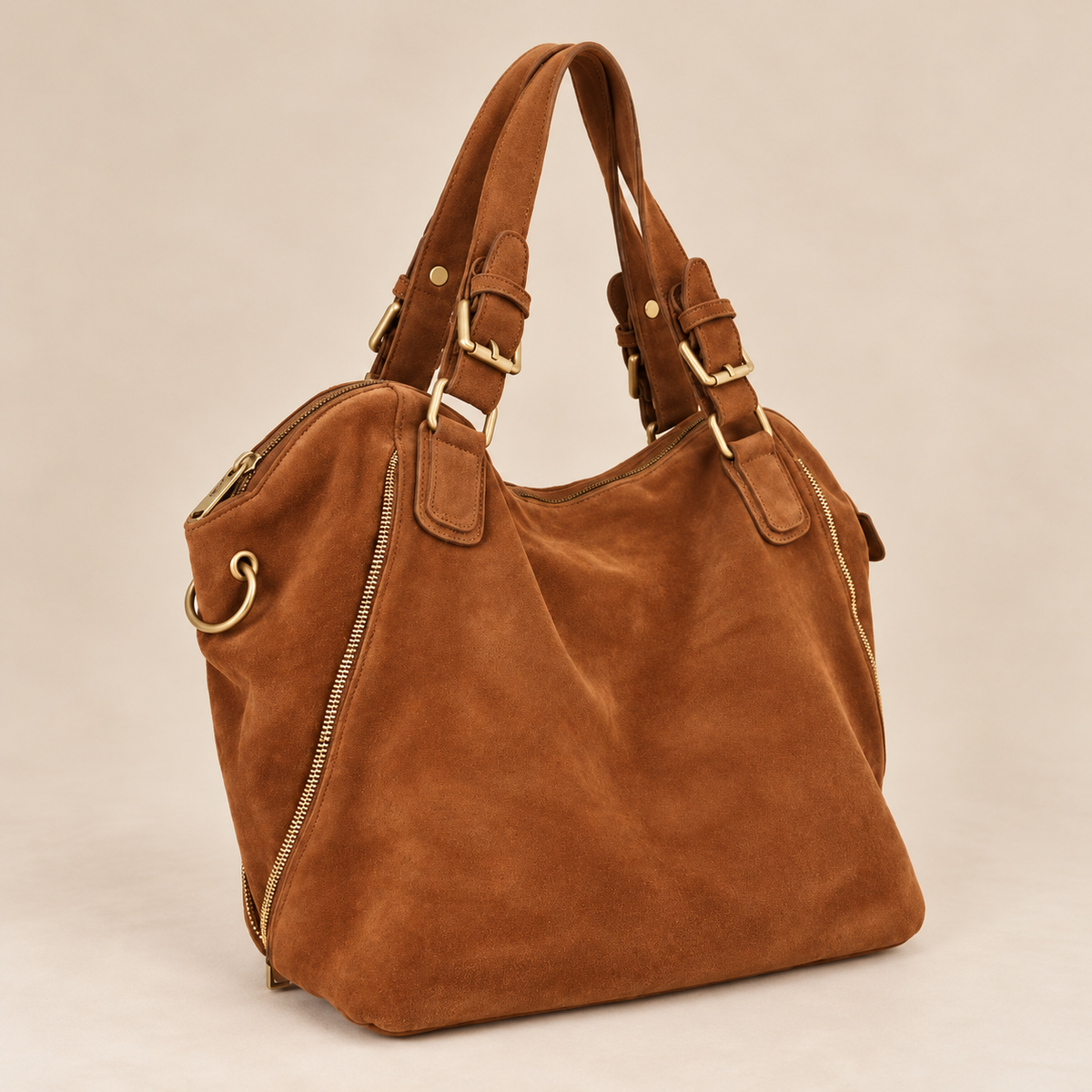 Laura™ | Suede Handbag With Crossbody Strap