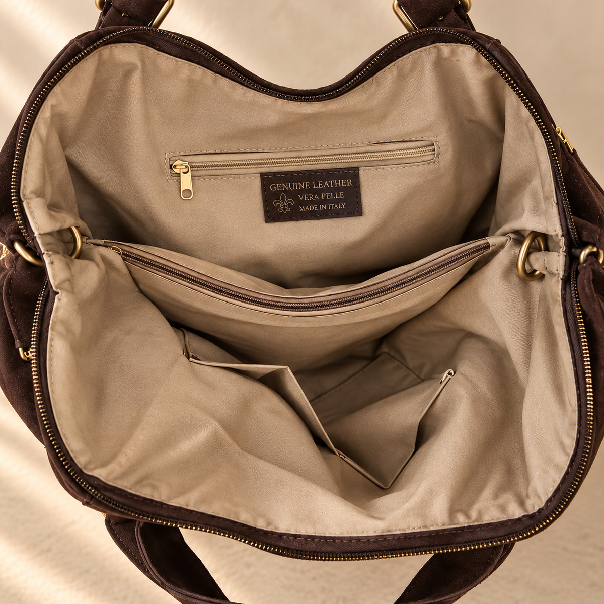 Laura™ | Suede Handbag With Crossbody Strap