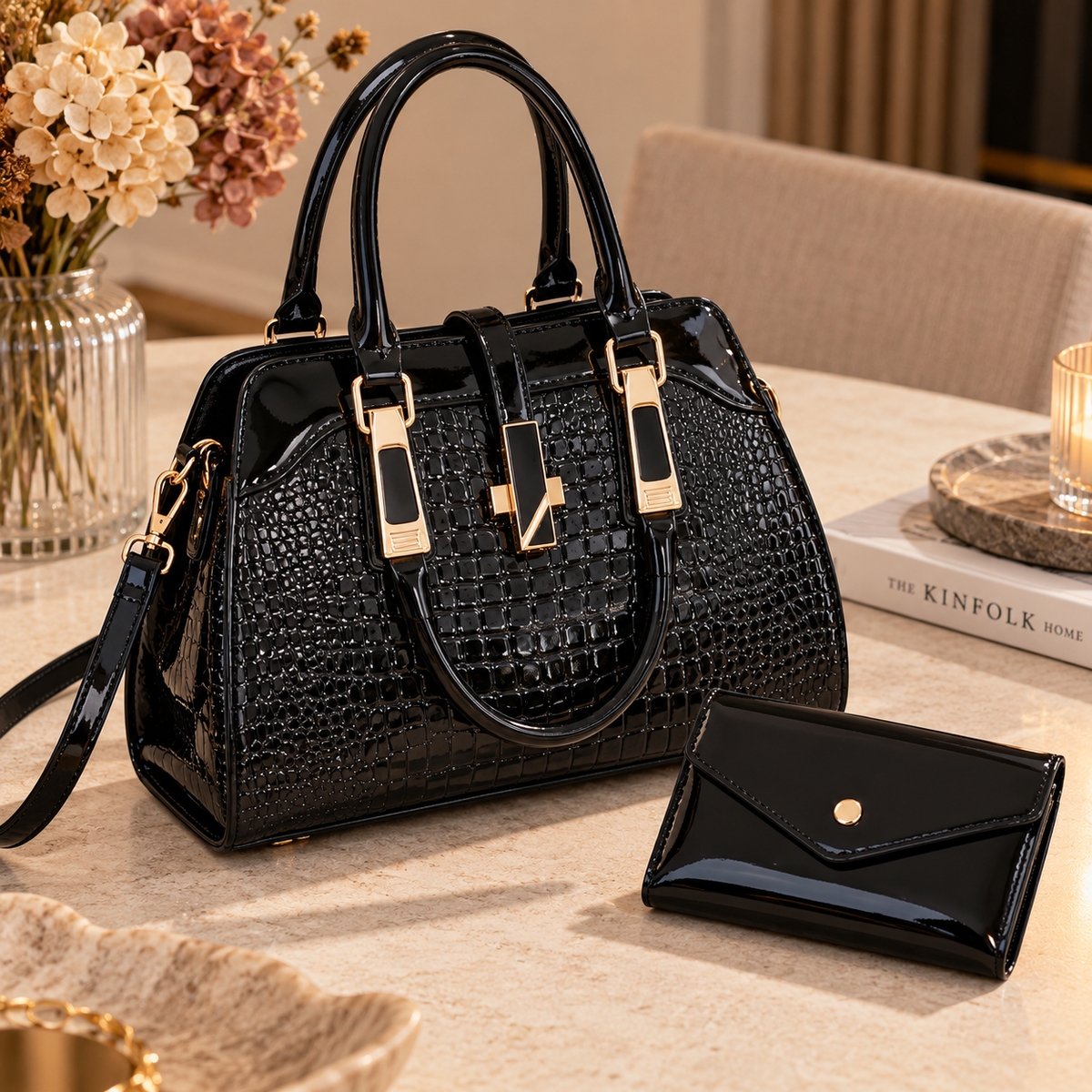 Vian | Leather Bag and Wallet Set