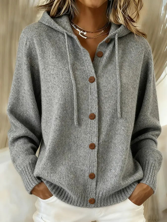 Brenda Cozy Button Cardigan Hoodie