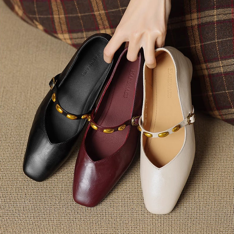Elodie | Genuine Leather Flats