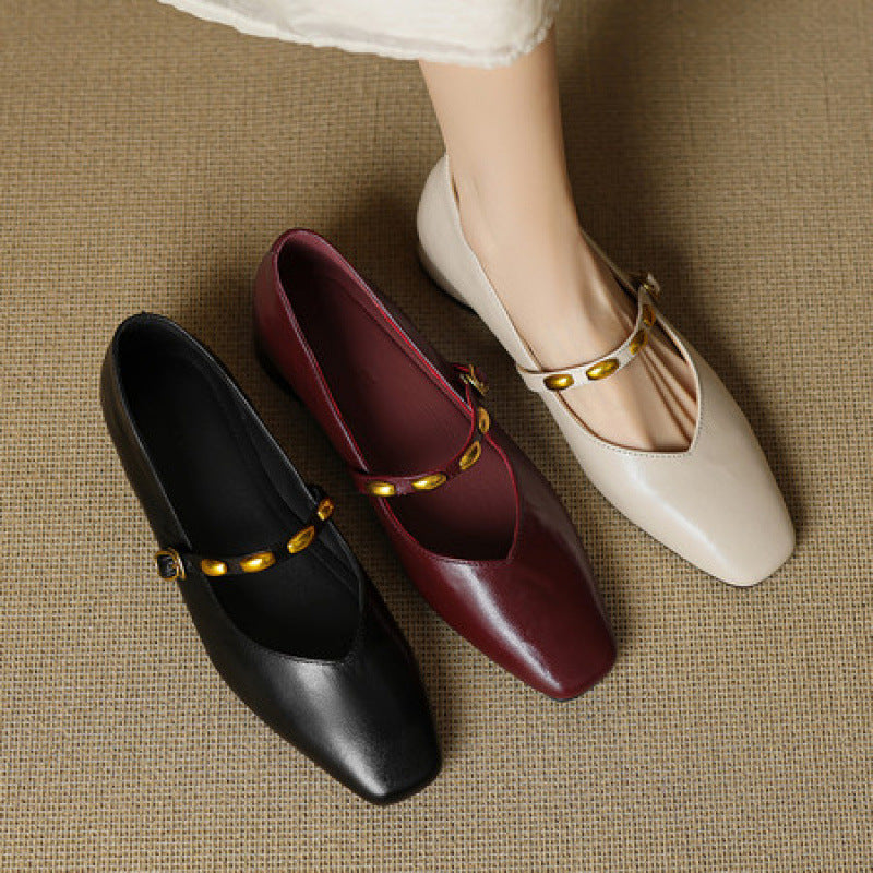 Elodie | Genuine Leather Flats