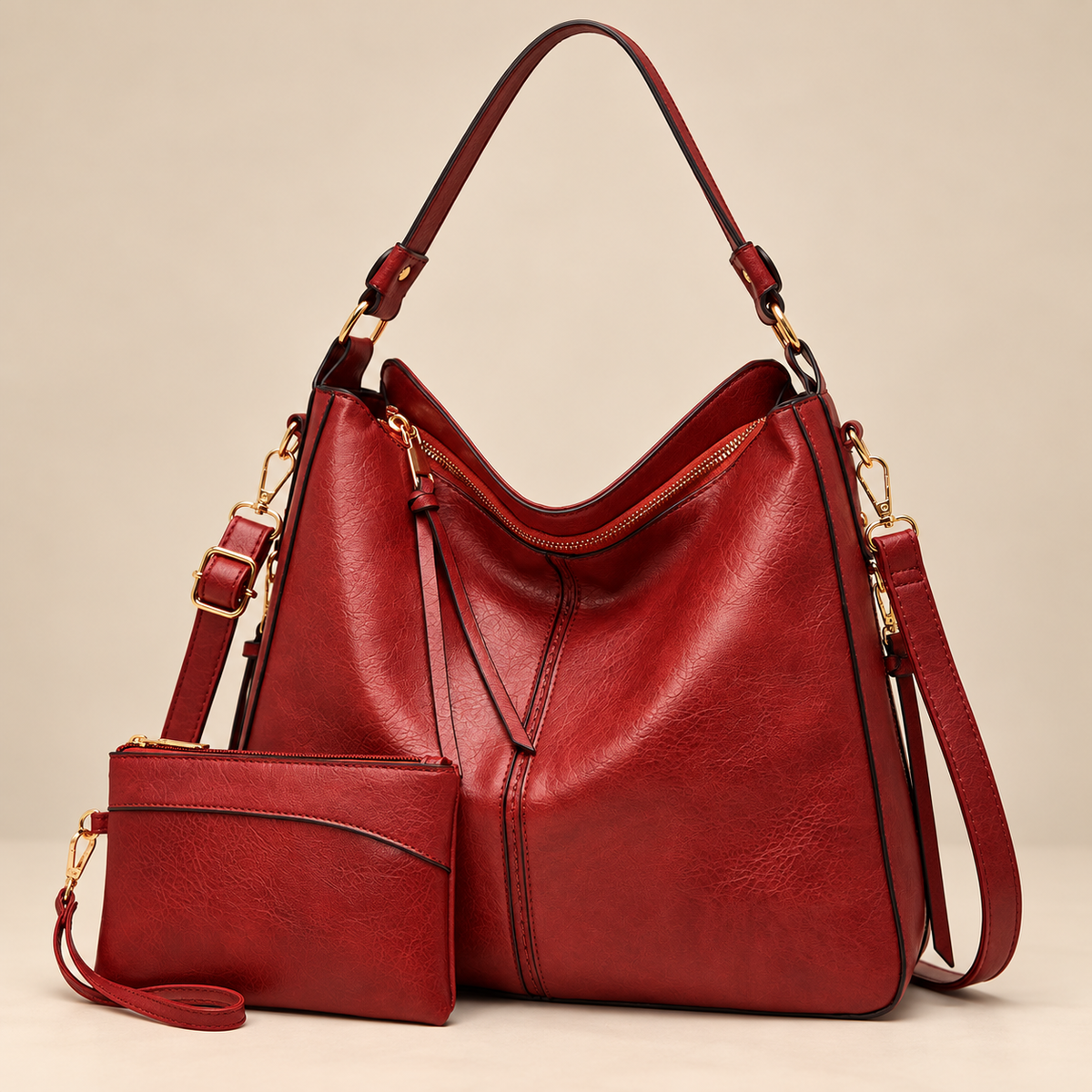 Harper™ | Leather Hobo Bag + Free Pouch Wallet
