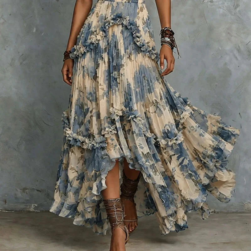 Rosalind | Strapless 3D Floral Maxi Dress