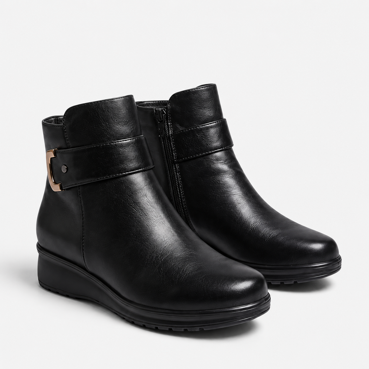 Clementine™ | Side-Zip Buckle Strap Ankle Boots