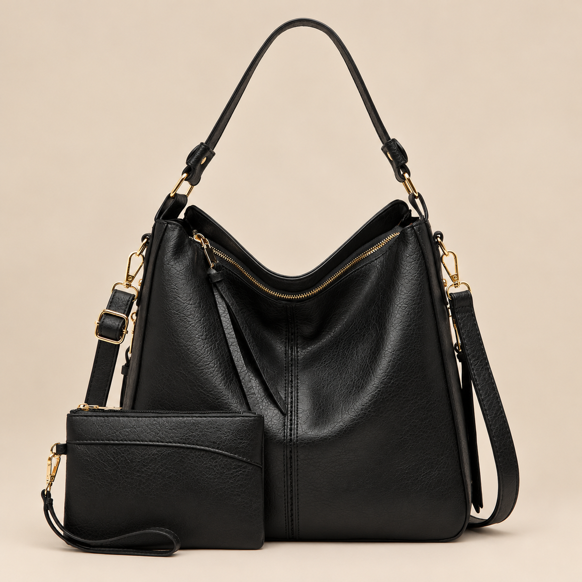 Harper™ | Leather Hobo Bag + Free Pouch Wallet