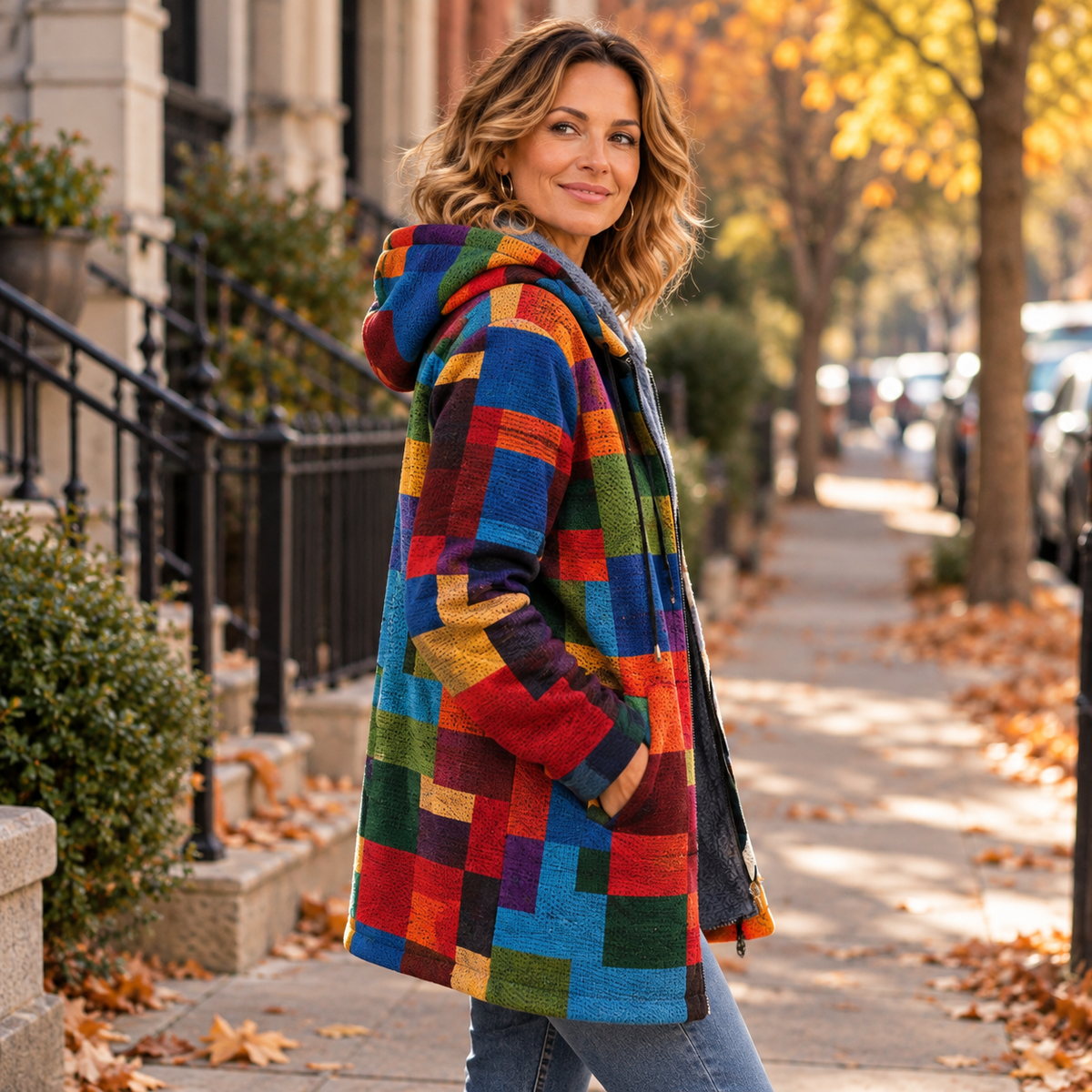 Cynthia | Artful Hooded Cardigan