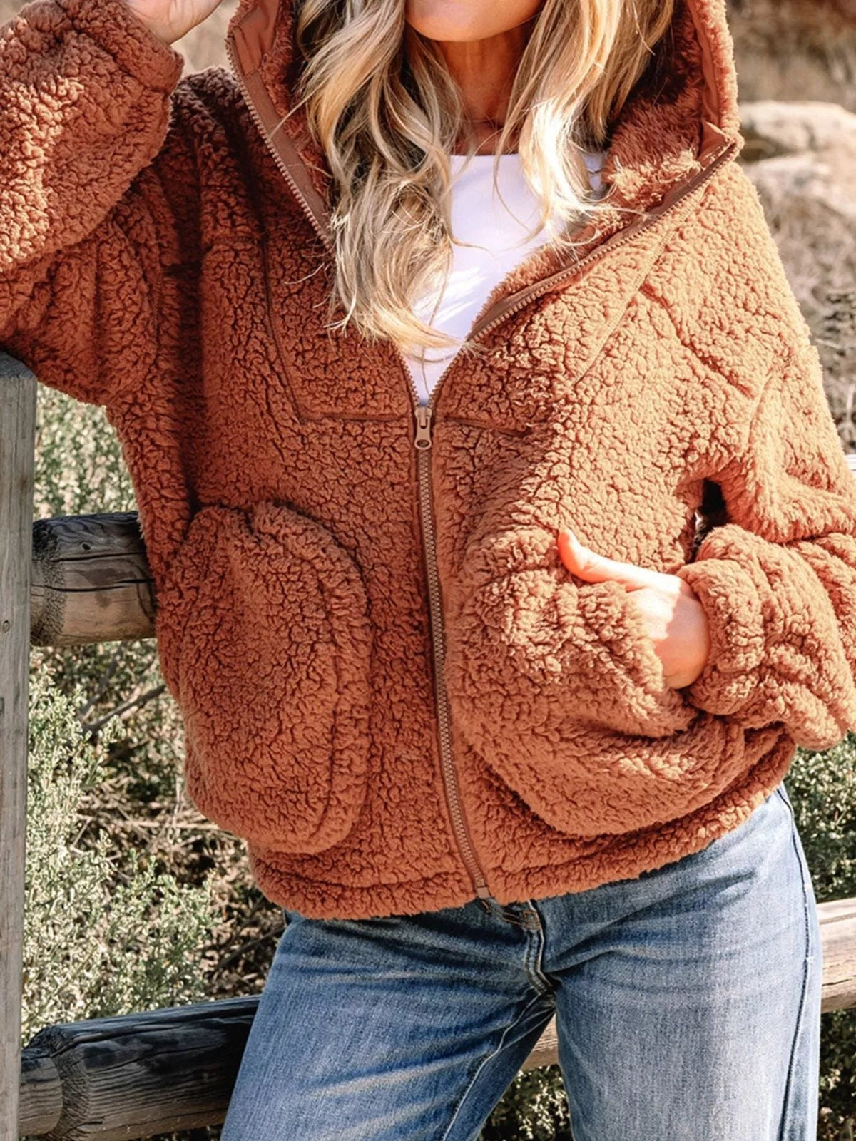 Aileen | Oversized Teddy Zip-Up Jacket for Women