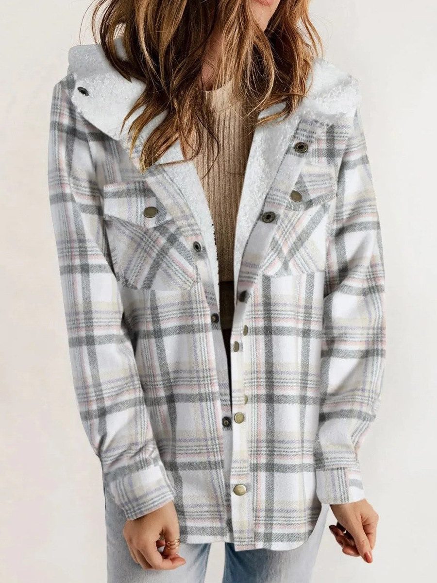 Alcina | Oversized Plaid Jacket with Hood for Women