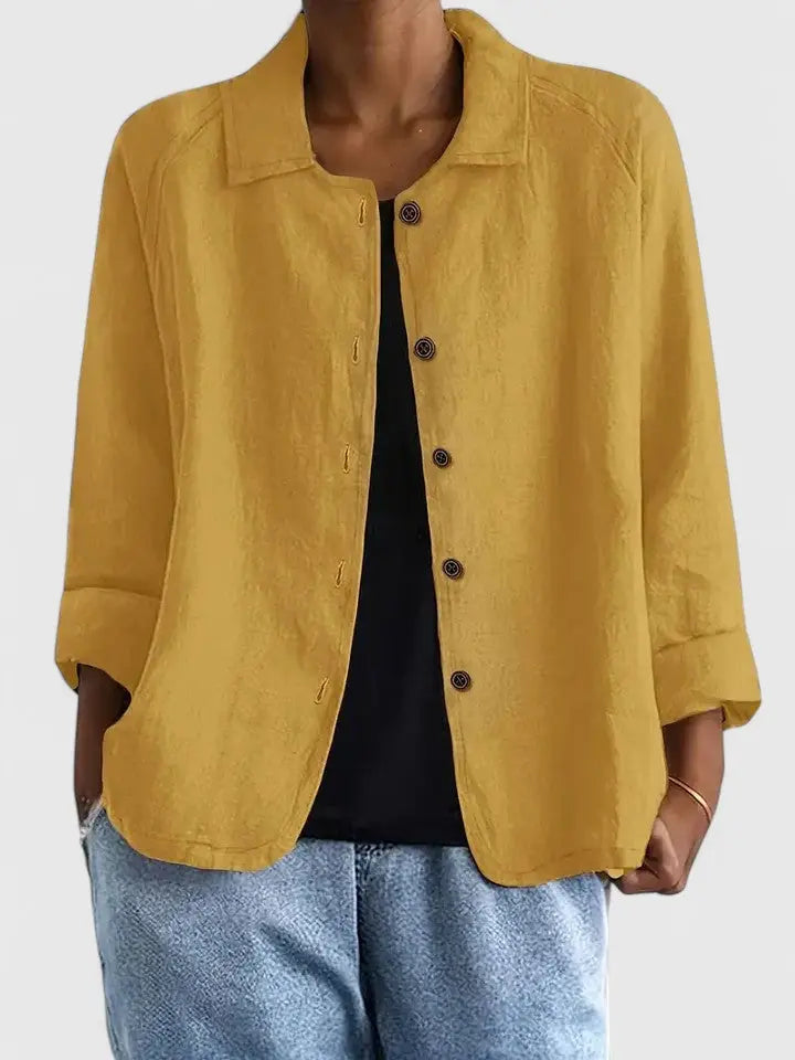 Maya | Button-Down Cotton Shirt Jacket for Women