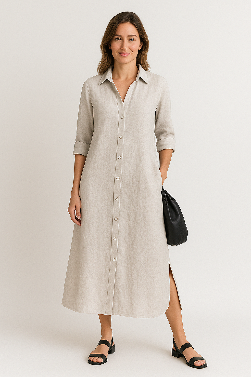 Lena - Casual Oversized Shirt Dress